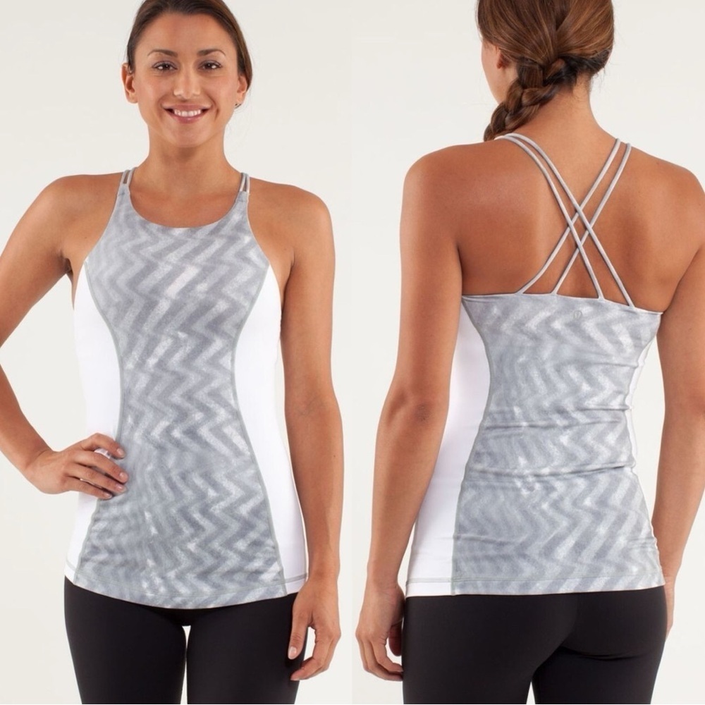 Lululemon Virtuous Fossil White Blazer Tank Top